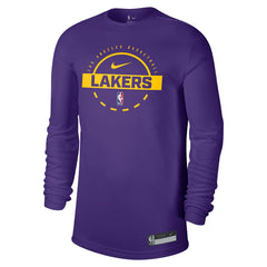 Nike Los Angeles Lakers 2025/26 On-Court Flare Dri-FIT Practice Long Sleeve Tri-Blend T-Shirt Purple