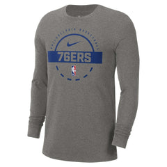 Nike Philadelphia 76ers Authentic Long Sleeve Practice T-Shirt Charcoal
