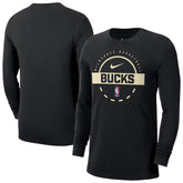 Nike Milwaukee Bucks Authentic Long Sleeve Practice T-Shirt Black