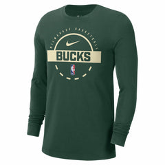Nike Milwaukee Bucks Authentic Long Sleeve Practice T-Shirt Hunter Green