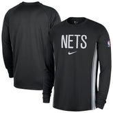 Nike Brooklyn Nets 2025/26 Authentic Pre-Game Legend Dri-FIT Long Sleeve Shooting Shirt Black