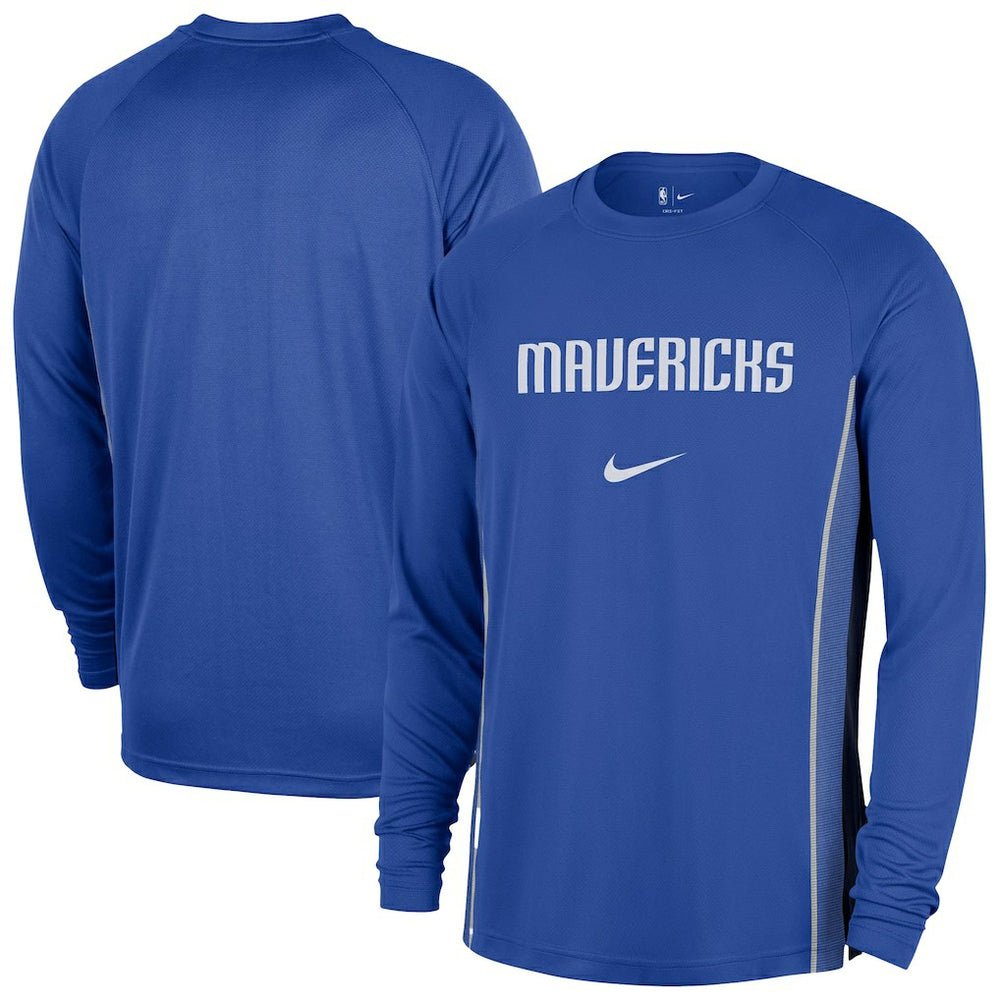 Nike Dallas Mavericks 2025/26 Authentic Pre-Game Legend Dri-FIT Long Sleeve Shooting Shirt Blue