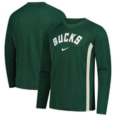Nike Milwaukee Bucks 2025/26 Authentic Pre-Game Legend Dri-FIT Long Sleeve Shooting Shirt Hunter Green