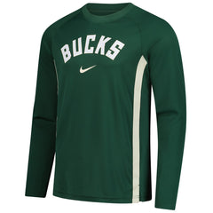 Nike Milwaukee Bucks 2025/26 Authentic Pre-Game Legend Dri-FIT Long Sleeve Shooting Shirt Hunter Green