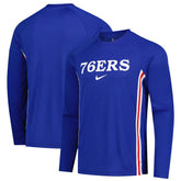 Nike Philadelphia 76ers 2025/26 Authentic Pre-Game Legend Dri-FIT Long Sleeve Shooting Shirt Royal