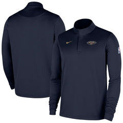 Nike New Orleans Pelicans 2025/26 Authentic Coaches Quarter-Zip Dri-Fit Top Navy