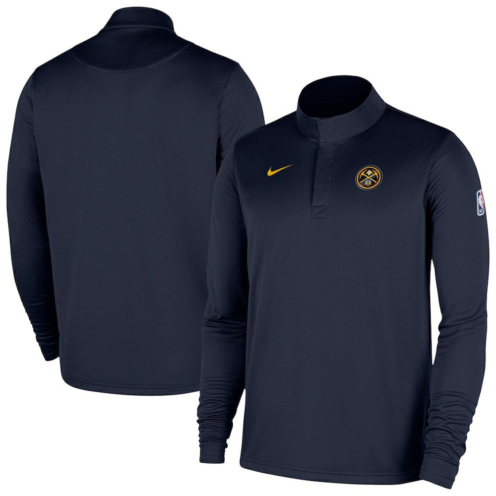 Nike Denver Nuggets 2025/26 Authentic Coaches Quarter-Zip Dri-Fit Top Navy