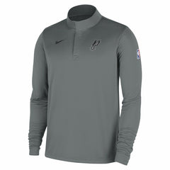 Nike San Antonio Spurs 2025/26 Authentic Coaches Quarter-Zip Dri-Fit Top Silver