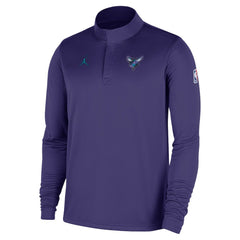 Nike Charlotte Hornets 2025/26 Authentic Coaches Quarter-Zip Dri-Fit Top Purple