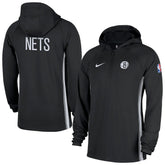 Nike Brooklyn Nets Authentic On Court Zone Quarter-Zip Dri-FIT Hoodie Jacket Black