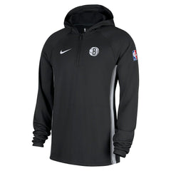 Nike Brooklyn Nets Authentic On Court Zone Quarter-Zip Dri-FIT Hoodie Jacket Black