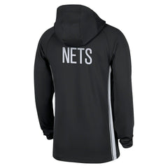 Nike Brooklyn Nets Authentic On Court Zone Quarter-Zip Dri-FIT Hoodie Jacket Black