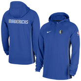 Nike Dallas Mavericks Authentic On Court Zone Quarter-Zip Dri-FIT Hoodie Jacket Royal