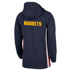 Nike Denver Nuggets Authentic On Court Zone Quarter-Zip Dri-FIT Hoodie Jacket Navy
