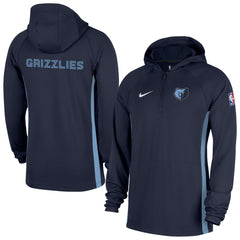 Nike Memphis Grizzlies Authentic On Court Zone Quarter-Zip Dri-FIT Hoodie Jacket Navy