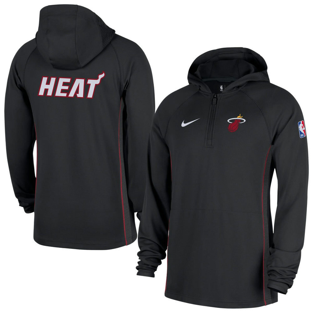 Nike Miami Heat Authentic On Court Zone Quarter-Zip Dri-FIT Hoodie Jacket Black
