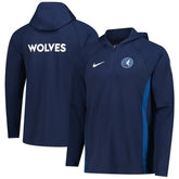 Nike Minnesota Timberwolves Authentic On Court Zone Quarter-Zip Dri-FIT Hoodie Jacket Navy