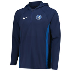 Nike Minnesota Timberwolves Authentic On Court Zone Quarter-Zip Dri-FIT Hoodie Jacket Navy