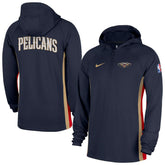 Nike New Orleans Pelicans Authentic On Court Zone Quarter-Zip Dri-FIT Hoodie Jacket Navy