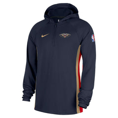 Nike New Orleans Pelicans Authentic On Court Zone Quarter-Zip Dri-FIT Hoodie Jacket Navy