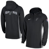 Nike San Antonio Spurs Authentic On Court Zone Quarter-Zip Dri-FIT Hoodie Jacket Black