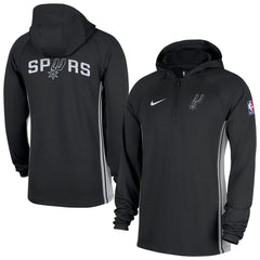 Nike San Antonio Spurs Authentic On Court Zone Quarter-Zip Dri-FIT Hoodie Jacket Black