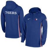 Nike Philadelphia 76ers Authentic On Court Zone Quarter-Zip Dri-FIT Hoodie Jacket Blue
