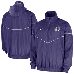 Nike Phoenix Suns Courtside Windrunner Woven Half-Zip Hooded Jacket Purple