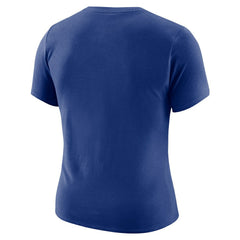 Nike Golden State Warriors Women's Courtside Modest Cropped Tri-Blend T-Shirt Royal