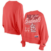 St. Louis Cardinals New Era Women's Boxy Mineral Wash Dolmen Sleeve Cropped Sweatshirt Online