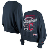 Cleveland Guardians New Era Women's Boxy Mineral Wash Dolmen Sleeve Cropped Sweatshirt Discount