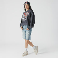 Boston Red Sox New Era Women's Boxy Mineral Wash Dolmen Sleeve Cropped Sweatshirt Discount