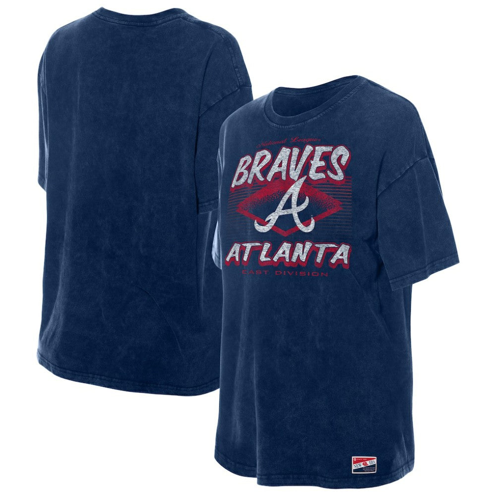 Atlanta Braves New Era Women's Mineral Wash Oversized T-Shirt Discount