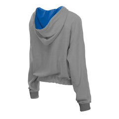 Chicago Cubs New Era Women's Reversed Out French Terry Quarter-Zip Banded Crop Hoodie Outlet