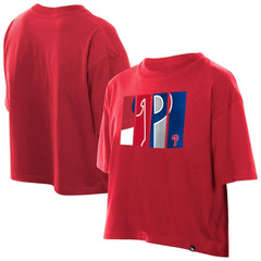 Philadelphia Phillies New Era Women's Boxy Foil Logo T-Shirt for sale