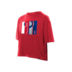 Philadelphia Phillies New Era Women's Boxy Foil Logo T-Shirt for sale