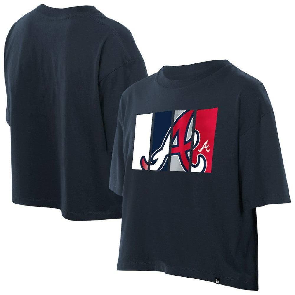 Atlanta Braves New Era Women's Boxy Foil Logo T-Shirt Sale