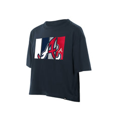 Atlanta Braves New Era Women's Boxy Foil Logo T-Shirt Sale