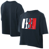 Boston Red Sox New Era Women's Boxy Foil Logo T-Shirt Discount