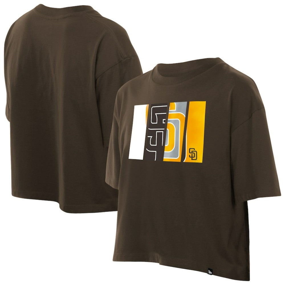 San Diego Padres New Era Women's Boxy Foil Logo T-Shirt Near Me