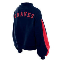 Atlanta Braves New Era Women's Mock Neck Balloon Sleeve Sweatshirt Sale