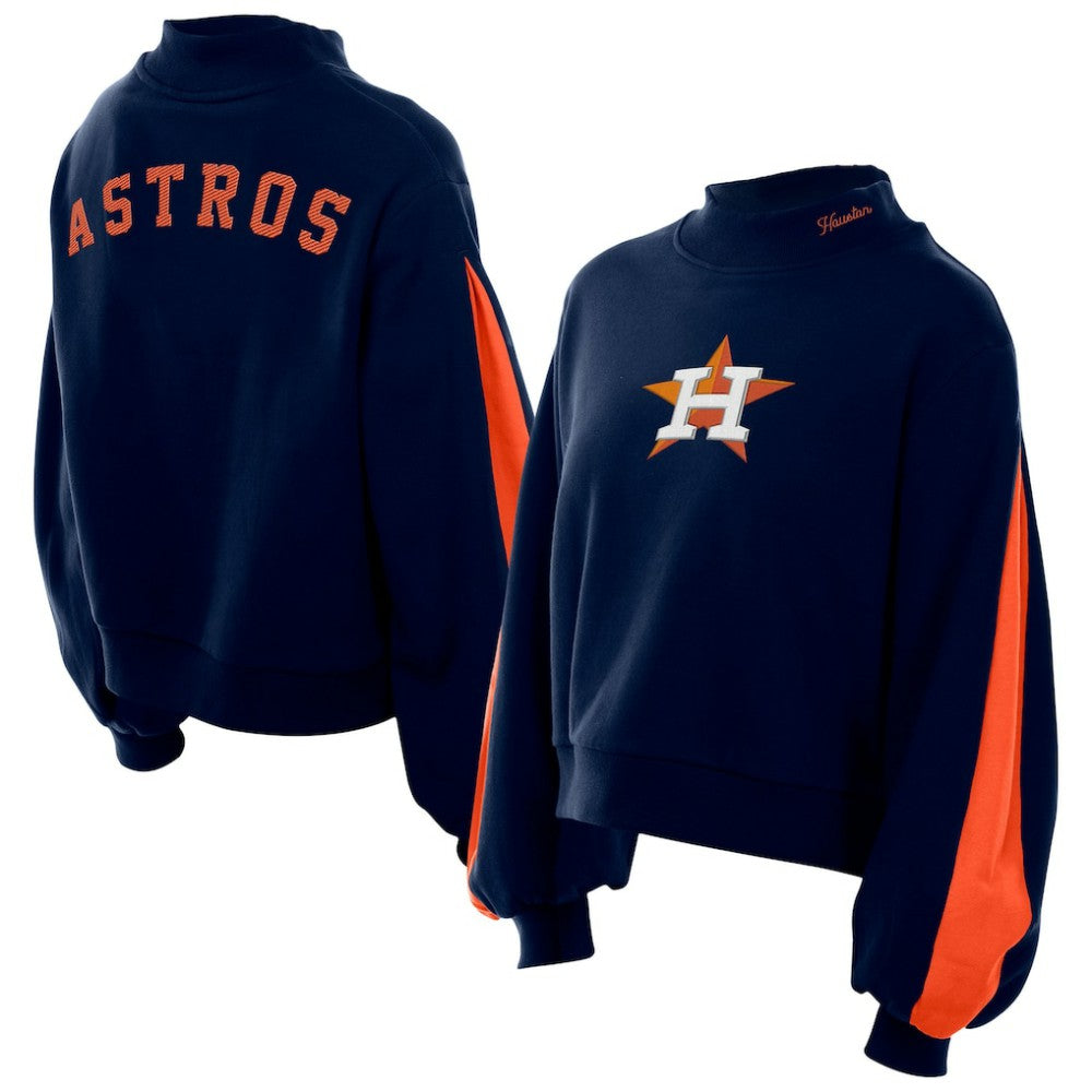 Houston Astros New Era Women's Mock Neck Balloon Sleeve Sweatshirt Online