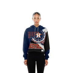 Houston Astros New Era Women's Upcycled Color Block Cropped Boxy Hoodie Outlet
