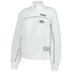 New Era Green Bay Packers Female Adult White Functional Fandom Quarter-Zip Sweatshirt - NFL