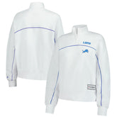 New Era Detroit Lions Female Adult White Functional Fandom Quarter-Zip Sweatshirt - NFL