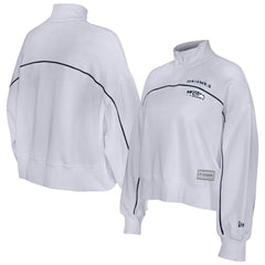 New Era Seattle Seahawks Female Adult White Functional Fandom Quarter-Zip Sweatshirt - NFL