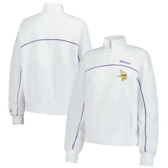 New Era Minnesota Vikings Female Adult White Functional Fandom Quarter-Zip Sweatshirt - NFL