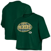 Green Bay Packers New Era Girl's Flip Sequin Boxy T-Shirt - Green - NFL
