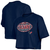 Houston Texans New Era Girl's Flip Sequin Boxy T-Shirt - Navy - NFL
