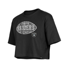 Las Vegas Raiders New Era Girl's Flip Sequin Boxy T-Shirt - Black - NFL